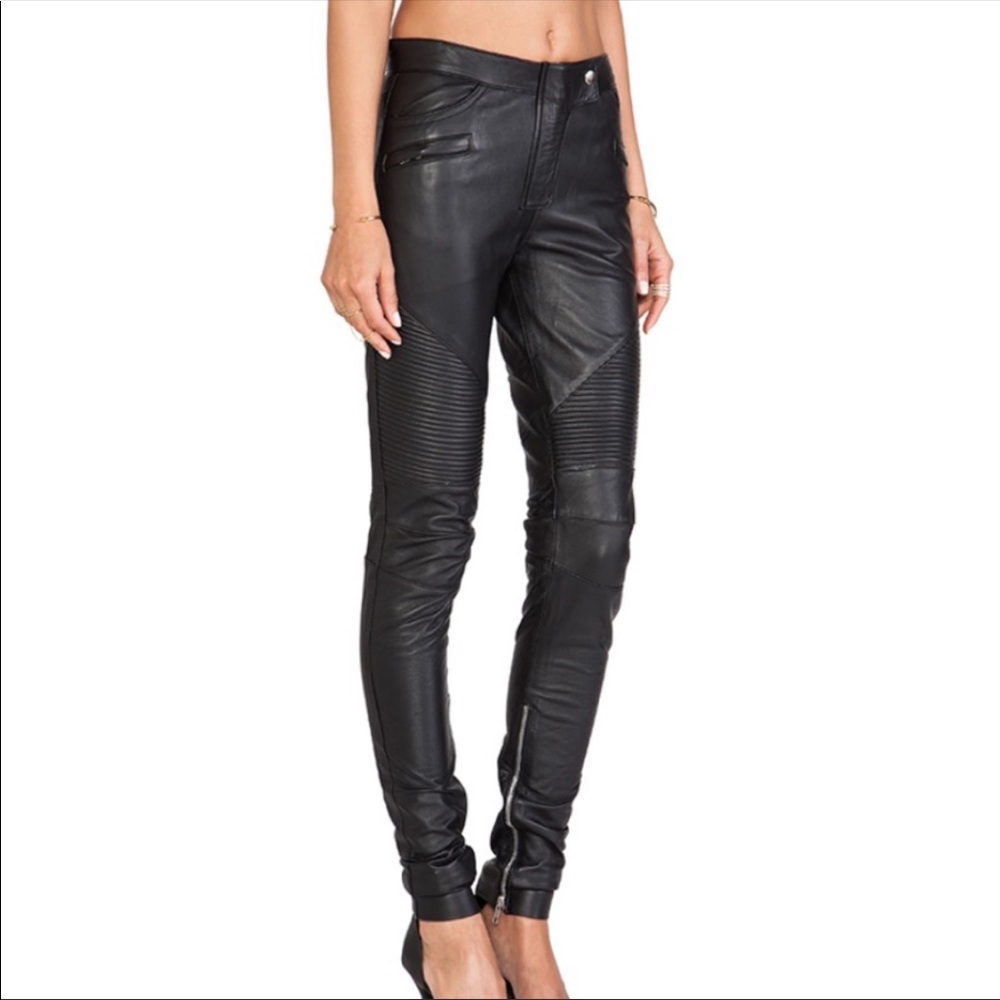 Revolve Winston Wolfe Leather Biker Pants SM or XS - see description